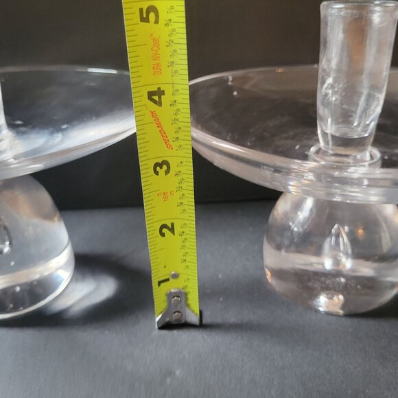 Vintage Steuben Teardrop Candlestick Holders Set Of 2 Elegant Design - Picture 11 of 12